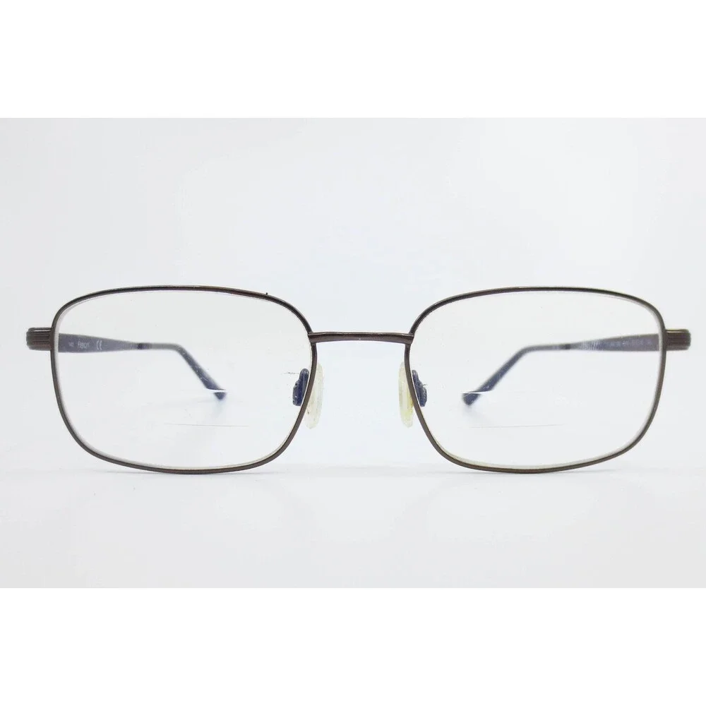 Flexon Collins 600 210 Brown Rectangular Eyeglass Frames 53-18-140 Mens Womens